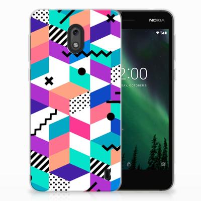 Nokia 2 | TPU Hoesje | Blokken Kleurrijk