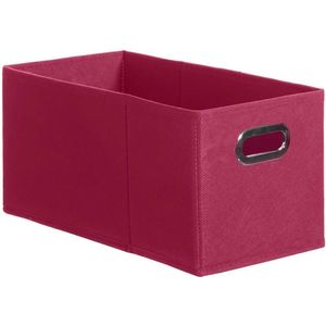 Opbergmand/kastmand 7 liter framboos roze linnen 31 x 15 x 15 cm - Opbergmanden