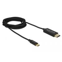 Delock 84905 USB-C-kabel USB / HDMI Aansluitkabel USB-C stekker, HDMI-A-stekker 2 m Zwart Vergulde steekcontacten, 4K UHD