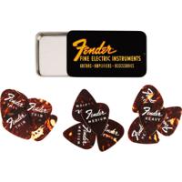 Fender Fine Electric Pick Tin plectrumdoosje met 12 tortoiseshell celluloid 351 plectra