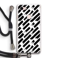 Zwarte vegen: Pixel 3 Transparant Hoesje met koord