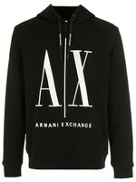 Armani Exchange hoodie à logo brodé - Noir