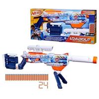 Nerf Loadout Arctic Zerostriker, blaster met 4 verwisselbare accessoires, 24 Nerf N1-darts, intern magazijn voor 6 darts,