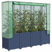 Plantenbak verhoogd met kashoes 160x40x153 cm rattanlook