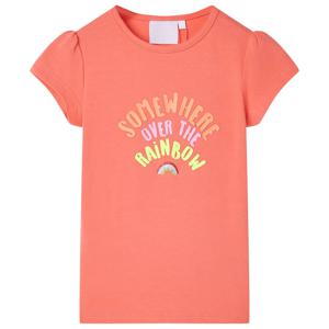 Kindershirt 116 koraalkleurig