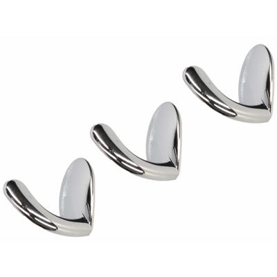 Luxe plakhaken / handdoekhaken - 4x - chroom glans - 3 x 3,7 cm - handdoeken/theedoeken ophangen