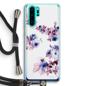 Waterverf bloemen: Huawei P30 Pro Transparant Hoesje met koord