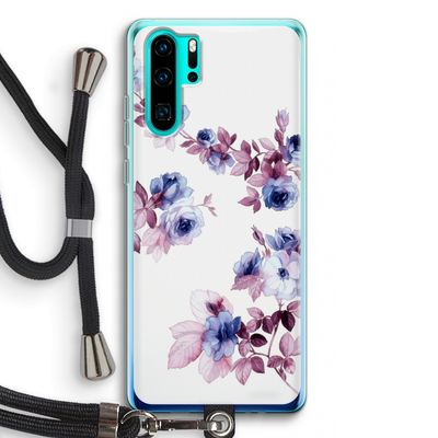 Waterverf bloemen: Huawei P30 Pro Transparant Hoesje met koord