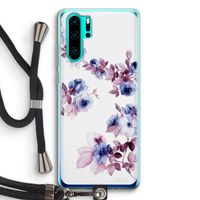 Waterverf bloemen: Huawei P30 Pro Transparant Hoesje met koord