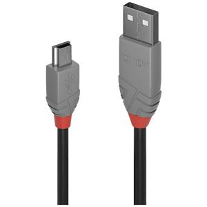 LINDY USB-kabel USB 2.0 USB-A stekker, USB-mini-B stekker 0.20 m Zwart 36720