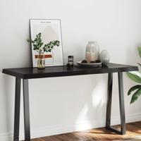 Tafelblad natuurlijke rand 140x60x(2-6)cm eikenhout donkerbruin