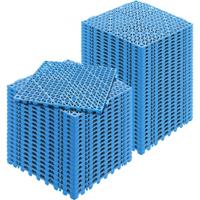 VEVOR in elkaar grijpende tegels 50 stuks vloertegels drainage vloertegels, vloertegels 30 x 30 cm buiten vierkante vloertegels patio PVC vloertegels badkamer, zwembad, toilet, blauw