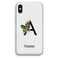 Charcoal Flora: iPhone X Transparant Hoesje