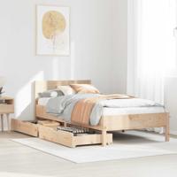 Bedframe zonder matras massief grenenhout 75x190 cm