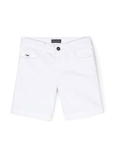 Emporio Armani Kids short à plaque logo - Blanc