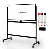 Dubbelzijdig Magnetisch Mobiel Whiteboard Mobiel Rollend Whiteboard voor Kantoor Zwart