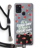 Don't forget to have a great day: Samsung Galaxy A21s Transparant Hoesje met koord