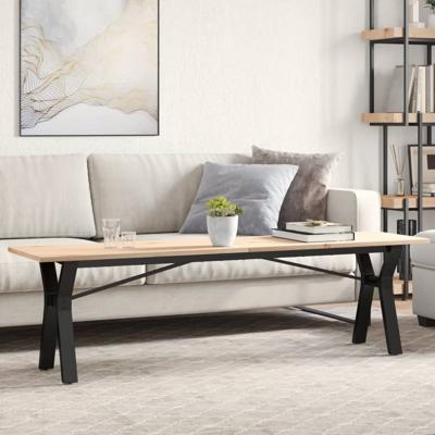 Salontafel Y-frame 160x40x45 cm massief grenenhout en staal