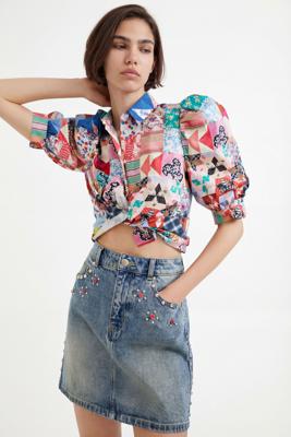 Minirok met studs Johnson Hartig - BLUE - M