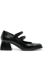 Nodaleto square-toe 50mm leather pumps - Noir