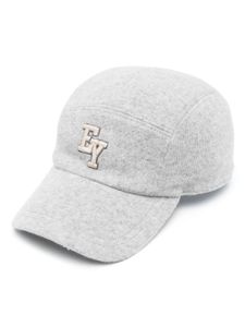 Eleventy logo-embroidered wool cap - Gris