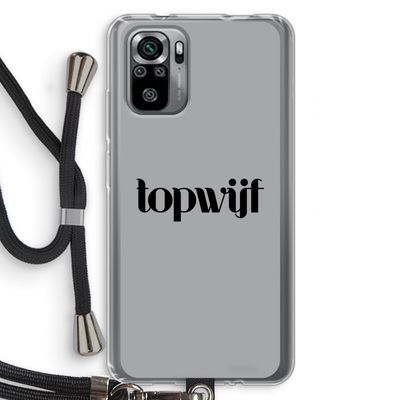 Topwijf Grijs Zwart: Xiaomi Redmi Note 10S Transparant Hoesje met koord