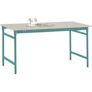 Manuflex BB3011.5021 Bijzettafel basis stationair met melamine tafelblad in waterblauw RAL 5021, bxdxh: 1000 x 600 x 780 mm Waterblauw