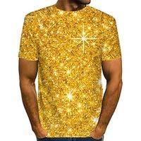 Voor heren Overhemd T-shirt Grafisch Abstract Ronde hals Paars Goud Groen Grote maten Dagelijks Uitgaan Korte mouw Geplooid Afdrukken Kleding Streetwear overdreven Lightinthebox