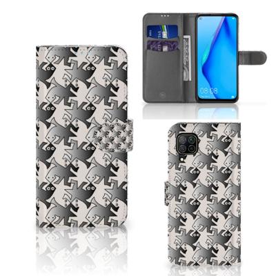 Huawei P40 Lite | Telefoonhoesje | Met pasjeshouder | Salamander Grey