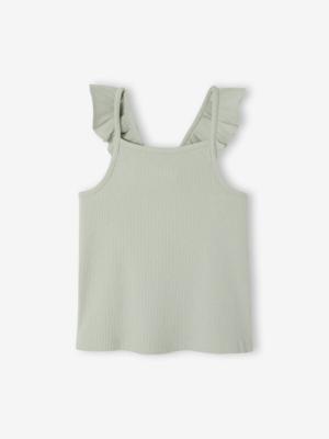 Hemdje voor meisjes met ruches. saliegroen