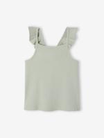 Hemdje voor meisjes met ruches. saliegroen