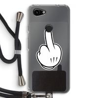 Middle finger black: Pixel 3a Transparant Hoesje met koord Middle finger black: Pixel 3a Transparant Hoesje met koord