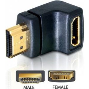 Delock 65071 Adapter HDMI male naar HDMI female 90° naar beneden