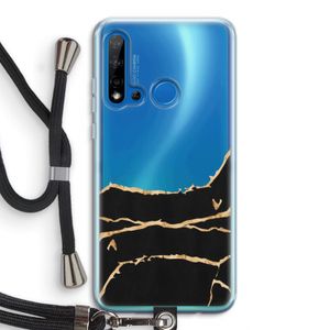 Gouden marmer: Huawei P20 Lite (2019) Transparant Hoesje met koord