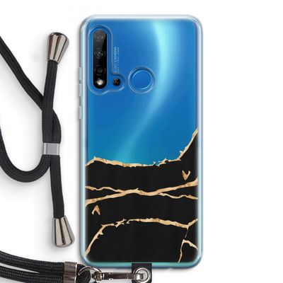 Gouden marmer: Huawei P20 Lite (2019) Transparant Hoesje met koord