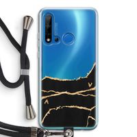 Gouden marmer: Huawei P20 Lite (2019) Transparant Hoesje met koord