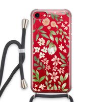 Botanical sweet flower heaven: iPhone SE 2020 Transparant Hoesje met koord