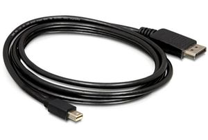 DeLOCK mini DP/DP 1.2 2 m Mini DisplayPort DisplayPort Zwart