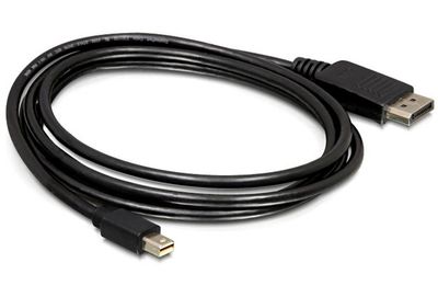 DeLOCK mini DP/DP 1.2 2 m Mini DisplayPort DisplayPort Zwart