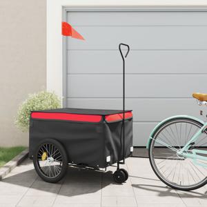 Fietstrailer 45 kg ijzer zwart en rood