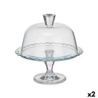Taartplateau Pasabahce Transparant Glas 26 x 26 x 26 cm (2 Stuks)