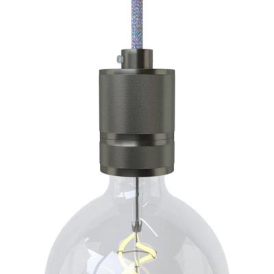 Fitting lamp design E27 donker gun metal gefreesd design