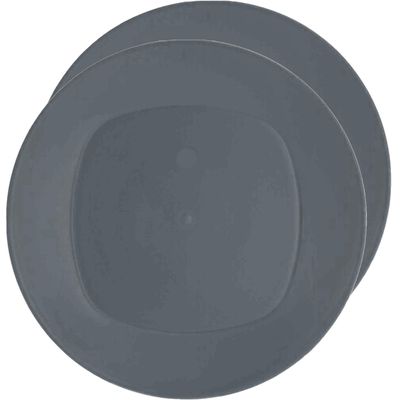 8x Stuks onbreekbare kunststof ontbijt/dinerbordjes - grijs - 20 cm