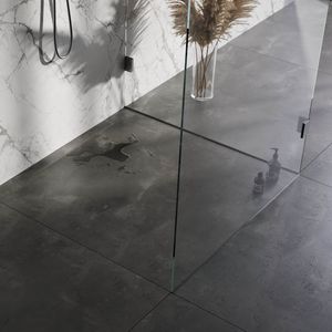 Douchegoot Brauer Geborsteld RVS Muur Montage Inclusief Vloerflens 80x7 cm Zero Tegelinlegrooster Omkeerbaar