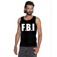 Politie FBI tekst singlet shirt/ tanktop zwart heren - thumbnail