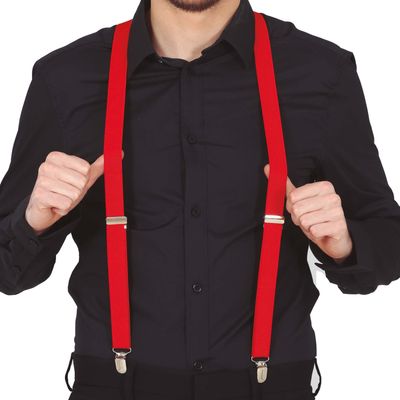 Carnaval verkleed bretels - rood - volwassenen - verkleed accessoires