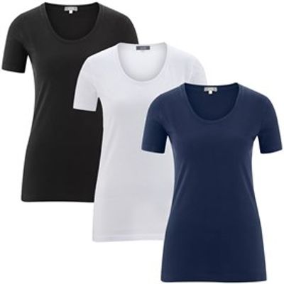 Dames T-shirt Biokatoen met Korte