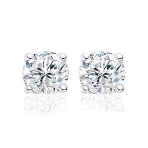New Bling 9NB-0002 Oorstekers zilver met ronde zirkonia zilverkleurig 8 mm