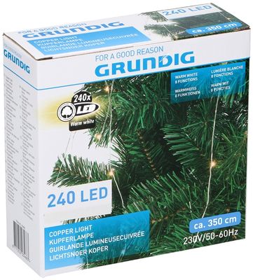 Lichtsnoer koper 240 LED - warm wit - 8 functies