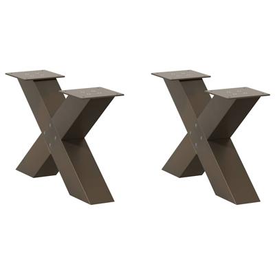 Salontafelpoten 2 st X-vormig 60x(30-31) cm staal naturel